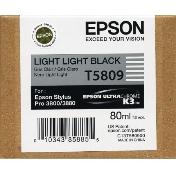 Epson T5809 - 80 ml - světle světle černá - originální - inkoustová cartridge - pro Stylus Pro 3800, Pro 3880