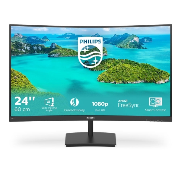 Philips/241E1SCA/00/23,6''/VA/FHD/75Hz/4ms/Black/3R