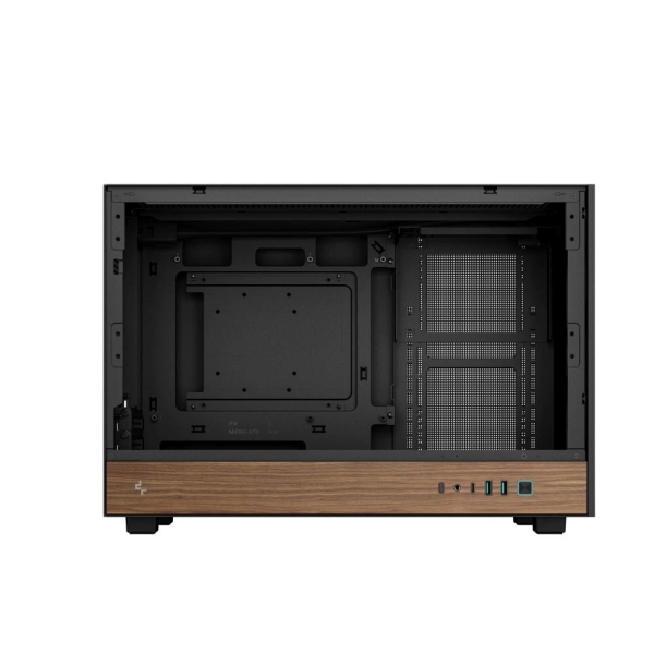DEEPCOOL Case CH260 WOOD, mATX, Průhledná bočnice, černo-dřevěná