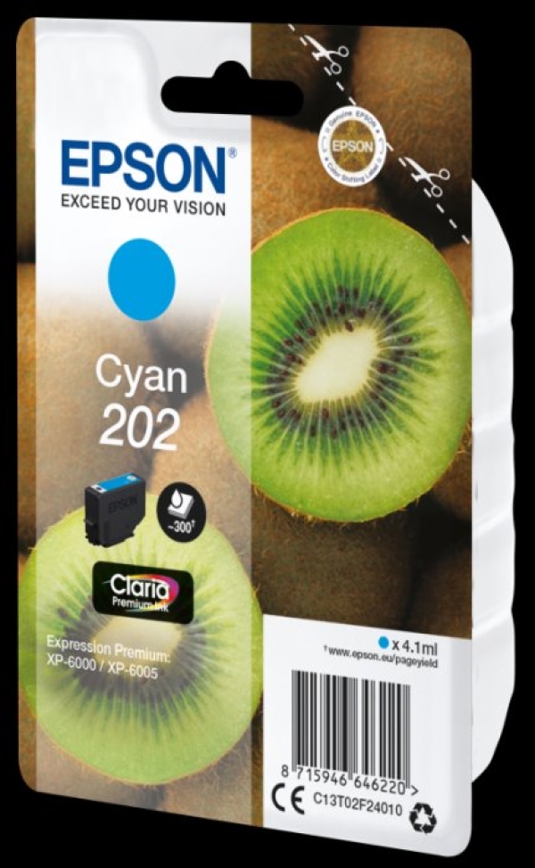 Náplň Epson 202, C13T02F24010 azurová blistr 