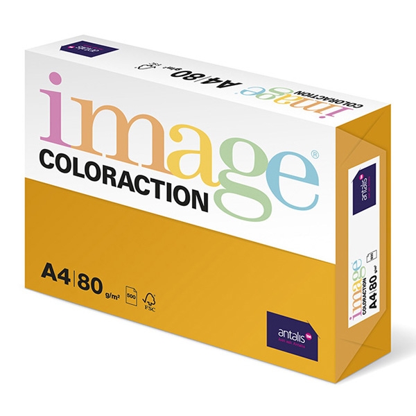 Xerografický papír Coloraction, Venezia, A4, 80 g/m2, tmavě oranžový, 500 listů, vhodný pro inkoustový tisk