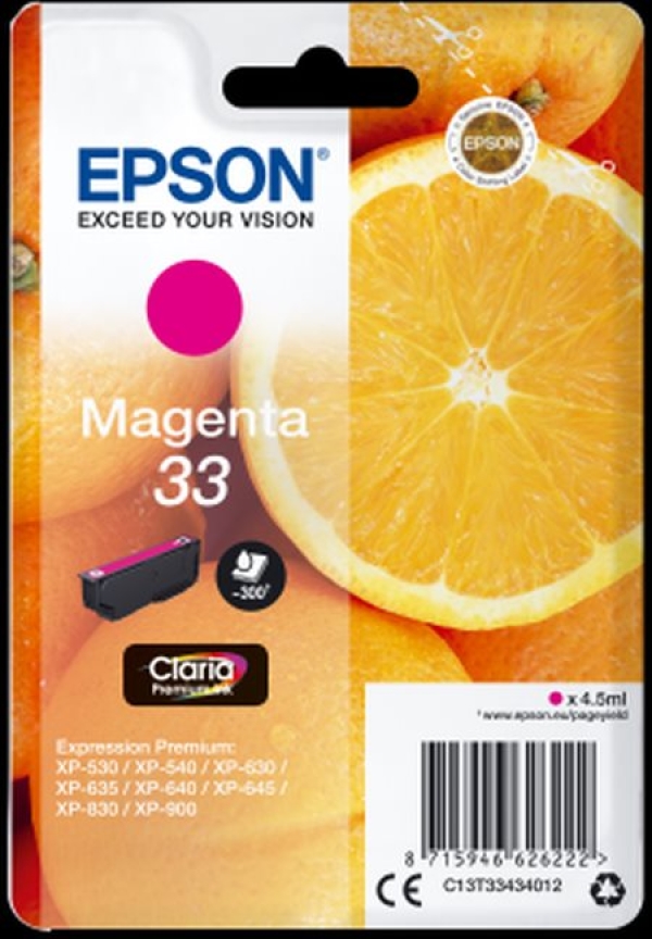 Náplň Epson 33, C13T33434012 purpurová