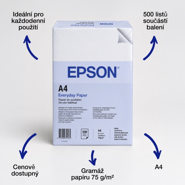 EPSON A4 Everyday Paper 75gsm, 500 listů