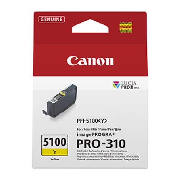 Canon PFI-5100 Y - 14.4 ml - žlutá - originální - závesný box - inkoustový zásobník - pro imagePROGRAF PRO-310