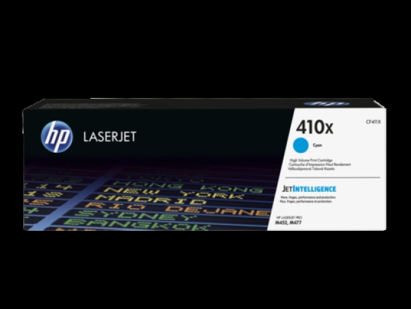 HP 410X (CF411X), azurový originální toner do tiskárny HP