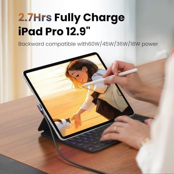 PremiumCord USB-C 2x zahnutý kabel ( USB 3.2 GEN 2x2, 5A, 100W, 20Gbit/s ) bavlněný oplet, délka: 3m