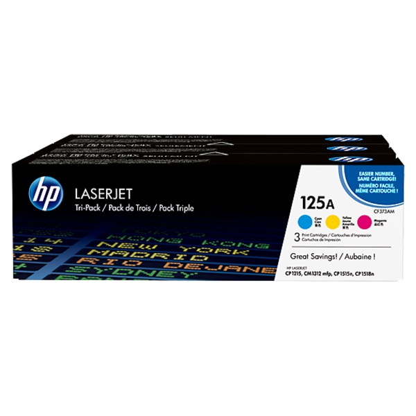 HP 125A CMY (CF373AM), multipack barevných tonerů do tiskárny  HP