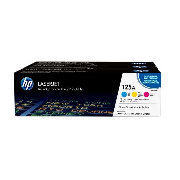 HP 125A CMY (CF373AM), multipack barevných tonerů do tiskárny  HP
