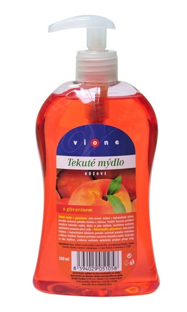 VIONE tekuté mýdlo s pumpičkou, 500 ml, růžové