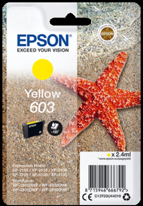 Náplň Epson 603, C13T03U44010 žlutá