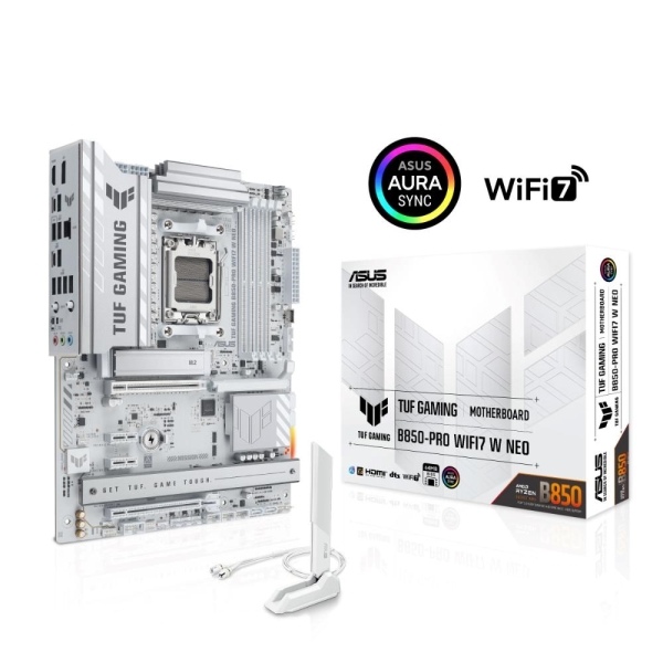 MB ASUS TUF GAMING B850-PRO WIFI7 W NEO /AM5/4xDDR5/WF7+BT5.4/HDMI/DP/ATX/White
