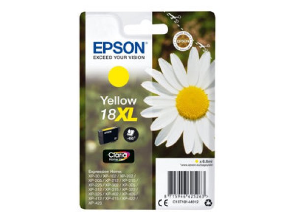 Náplň Epson 18XL, C13T18144022 žlutá blistr s RF alarmem 