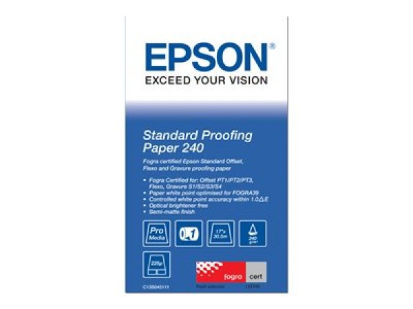 Epson Proofing Paper Standard - Polomatný - 9 mil - Role (43,2 cm x 30,5 m) - 240 g/m2 - 1 role nátiskový papír - pro SureColor SC-P10000, P20000, P6000, P7000, P7500, P8000, P9000, P9500, T3200, T5200, T7200