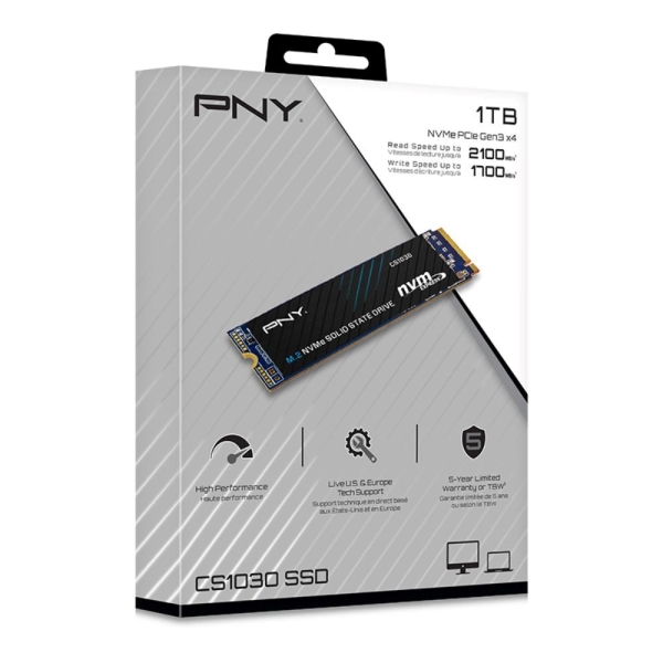 PNY SSD CS1030 1TB, PCIe Gen3x4, M.2 2280, (R:2100/ W:1700MB/s)