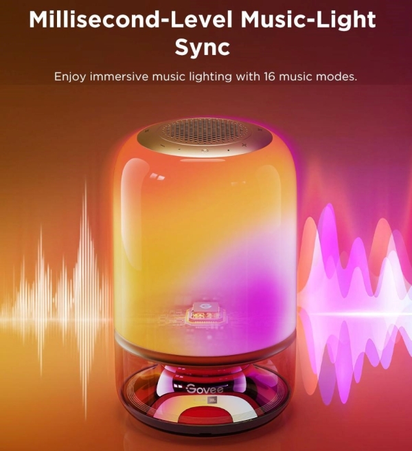Govee Table Lamp 2 RGBW Akumulátorová lampa s reproduktorem - zvuk od JBL