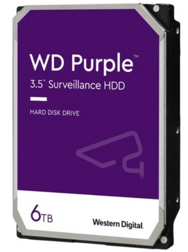 WDC WD64PURZ hdd 6TB SATA3-6Gbps 5400rpm 256MB CMR (řada PURPLE sledovací systémy a kamery) 180MB/s