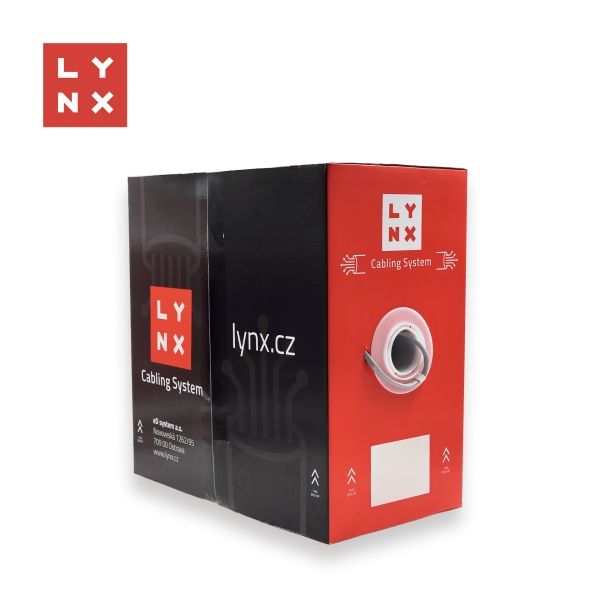 LYNX UTP kabel Cat5e, PVC (Eca), celoměděný, vnitřní , šedý, box 305m