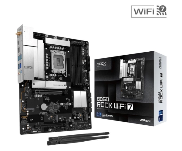 MB Asrock B860 ROCK WIFI 7 /LGA1851/4xDDR5/M.2/W7+BT5.4/HDMI/ATX