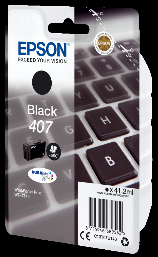 Náplň Epson 407, C13T07U140 (L) černá 