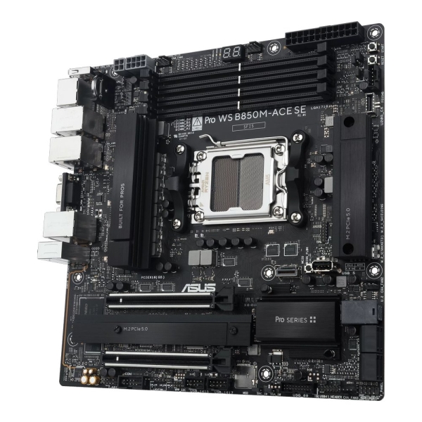 ASUS MB Sc AM5 Pro WS B850M-ACE SE, AMD B850, 4xDDR5, 1xHDMI, 1xDP, 1xVGA, mATX