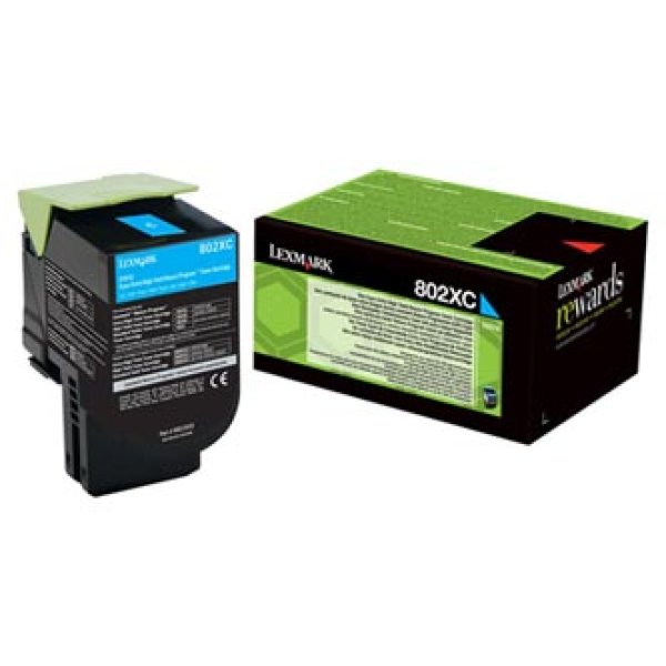 Toner Lexmark 802XC 80C2XC0 azurový