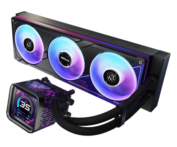 ASROCK PHANTOM GAMING 360 LCD komplet vodního chlazení CPU intel/AMD, LCD, ARGB (PG360 LCD BLACK)