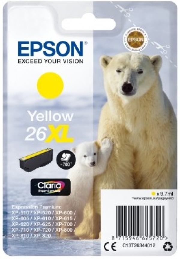 Náplň Epson 26XL, C13T26344012 žlutá blistr 