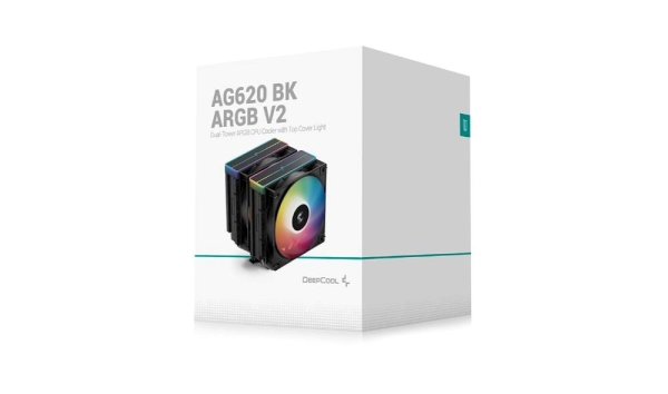 DEEPCOOL CPU Chladič AG620 BK ARGB V2, 2x120mm, LGA1851, AM5, černá