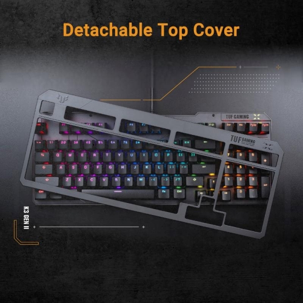 ASUS klávesnice TUF Gaming K3 GEN II, mechanická, CZ/SK, šedá