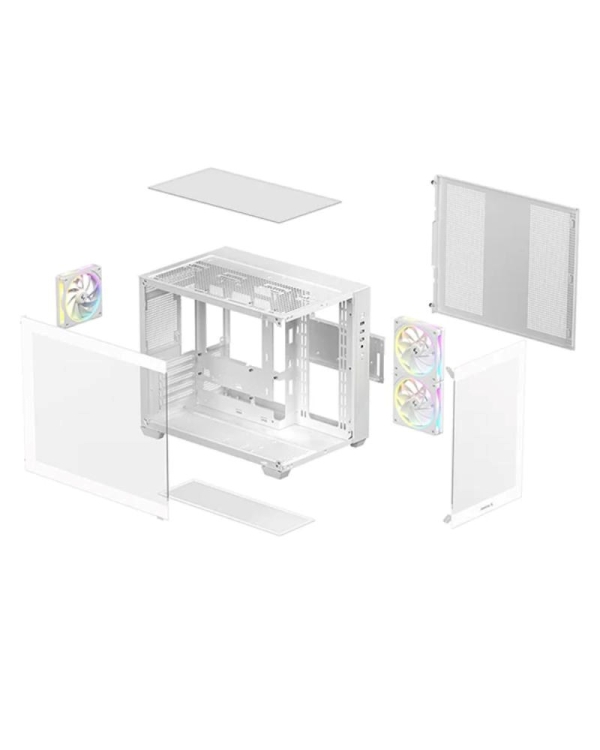 DEEPCOOL Case CG330 3F, mATX, Průhledná bočnice, 3x120mm ARGB Fan, bílá