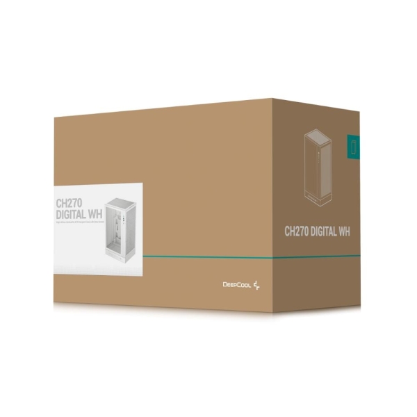DEEPCOOL Case CH270 PLUS, mATX, Průhledná bočnice, bílá