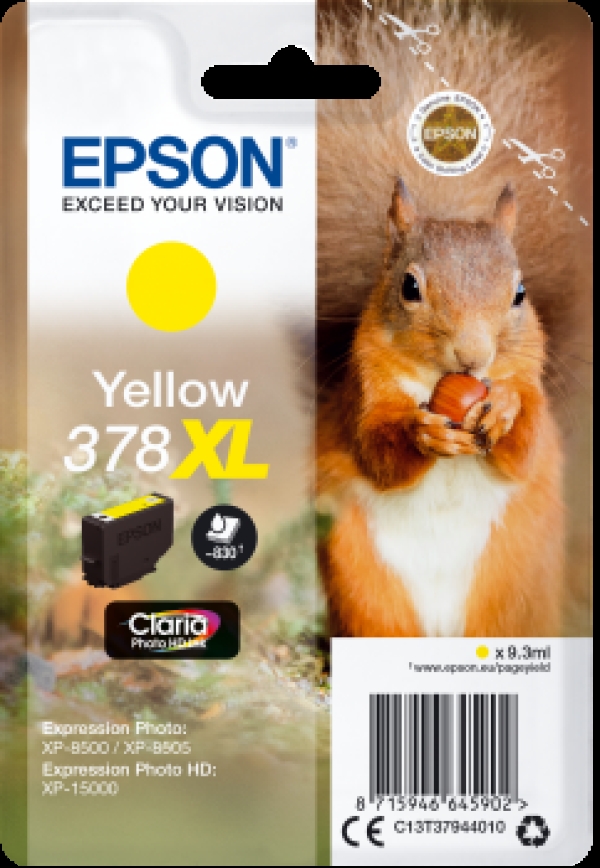 Náplň Epson 378XL,C13T37944010 žlutá blistr 