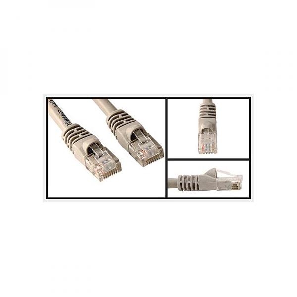 Síťový LAN kabel FTP patchcord, Cat.5e, RJ45 samec - RJ45 samec, 7 m, stíněný, šedý, economy