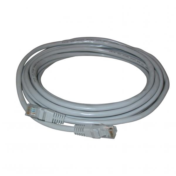 Síťový LAN kabel FTP patchcord, Cat.5e, RJ45 samec - RJ45 samec, 7 m, stíněný, šedý, economy