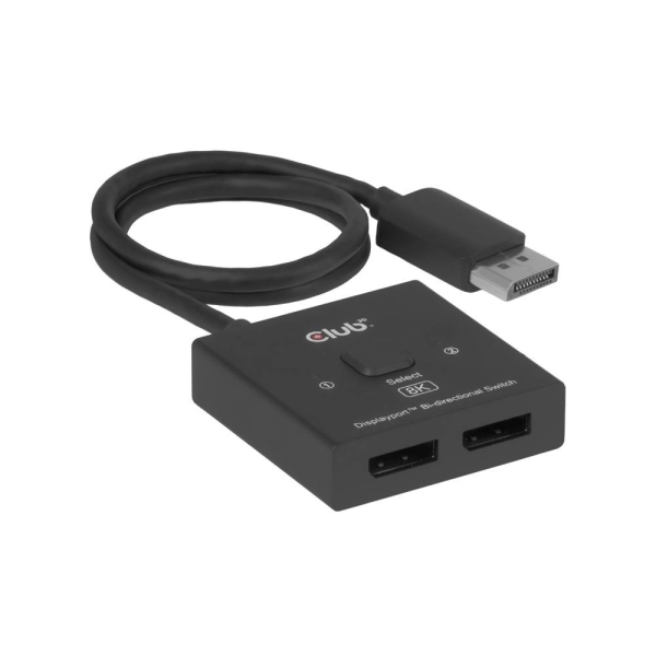 Club3D Switch, DP na 2x DP Oboustranný 2v1, 8K60Hz, 0,5m