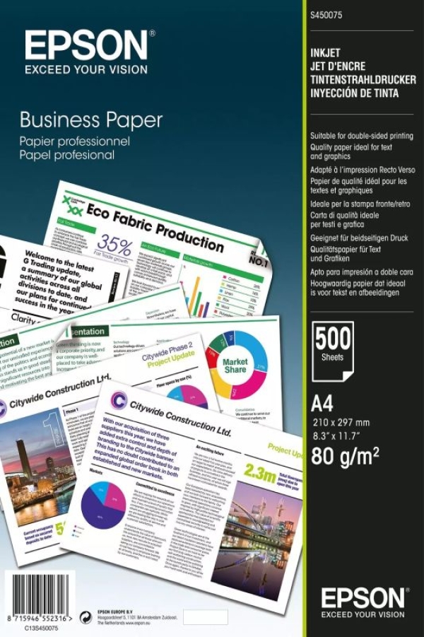 Papír xerografický Epson Business (A4, 80 g/m2, bílý, 500 listů)