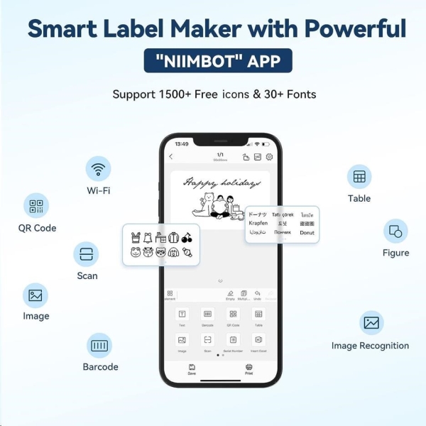 Niimbot Tiskárna štítků B1 Smart, lake blue + role štítků 210ks