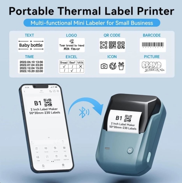 Niimbot Tiskárna štítků B1 Smart, lake blue + role štítků 210ks