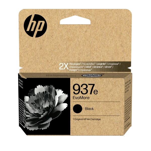 HP 937e EvoMore - 53 ml - cerná - originální - Officejet - inkoustová cartridge - pro Officejet Pro 9110b, 9120, 9120b, 9120e, 9130b, 9130e, 9720, 9720E, 9730, 9730e
