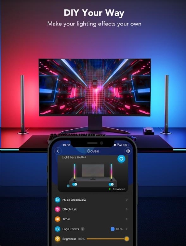 Govee Smart Gaming Light Bars white