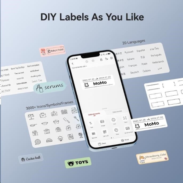 Niimbot Tiskárna štítků D11-H Smart, černá + role štítků 160 ks