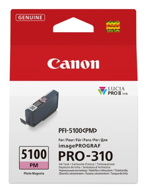 Canon PFI-5100 PM - 14.4 ml - foto magenta - originální - závesný box - inkoustový zásobník - pro imagePROGRAF PRO-310