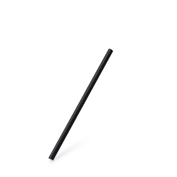 Slámky papírové JUMBO, černé, 20 cm, p.8, 100 ks