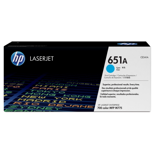 Toner HP č.651A CE341A azurový