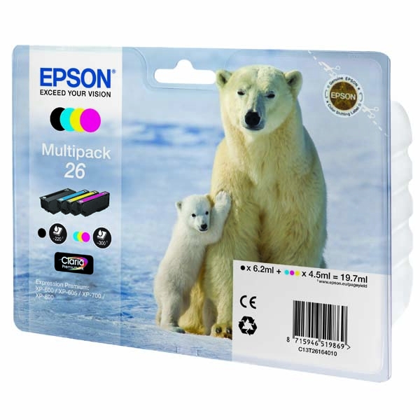 Náplň Epson 26, C13T26164010 CMYK multipack