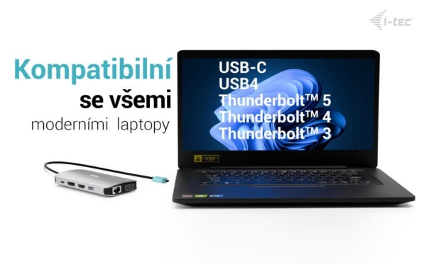 i-tec USB-C Metal Nano 3x Display (DP, HDMI and VGA) Docking Station, PD 100 W