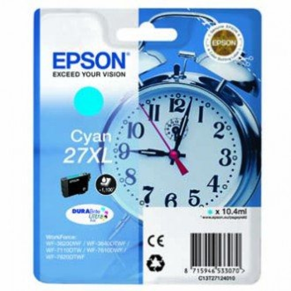 Náplň Epson 27XL, C13T27124012 azurová