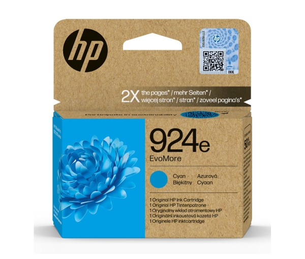 HP 924e EvoMore - 10 ml - azurová - originální - Officejet - inkoustová cartridge - pro Officejet Pro 8120e, 8130e