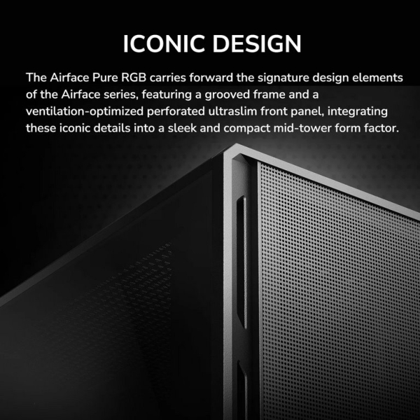 COUGAR PC skříň AIRFACE PURE RGB Black Mid Tower Mesh Front Panel 3 x 120mm ARGB Fan, Rear Panel 1x 120mm ARGB Fan