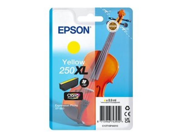 Epson 250XL - 8.9 ml - XL - žlutá - originální - blistr - inkoustová cartridge - pro P/N: C11CL95402